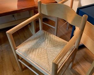 Pair of Krug woven seat chairs