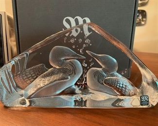 Large Mats Jonasson crystal sculpture