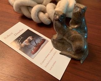 Robert Deurloo bronze otters sculpture