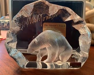 Mats Jonasson signed crystal sculpture