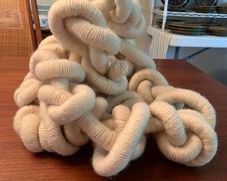 Early 1970’s wool knot organic sculpture.  Position as you prefer.