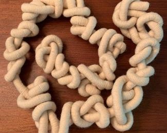 Early 1970’s wool knot organic sculpture.  Position as you prefer(shown laid out). 