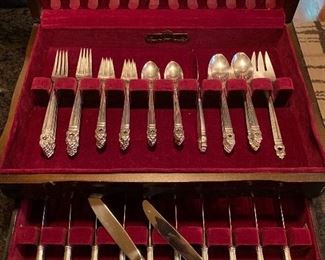 Royal Danish Sterling Silver 74 piece flatware set.  Service for 12
