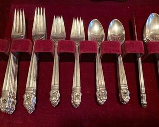 Royal Danish Sterling Silver 74 piece flatware set.  Service for 12