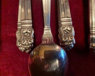 Royal Danish Sterling Silver 74 piece flatware set.  Service for 12