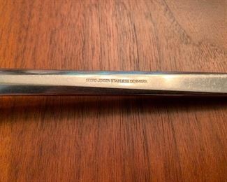 Vintage Georg Jensen “Prism” 80 piece stainless steel flatware set