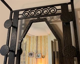 Art Deco wrought iron hall tree/coat rack