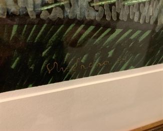 Original Leon Hushcha acrylic and oil on paper, signed and dated ‘84