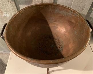 Very cool extra large copper candy kettle.  Stand is not the original