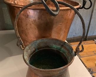 Antique copper kettle