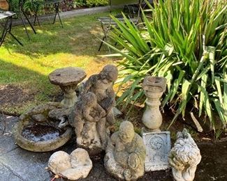 Stone and cement garden statuary