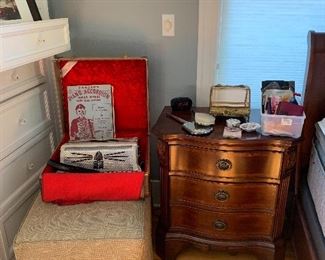 One of a pair of matching bedside tables