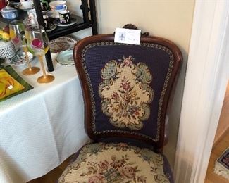 antique needlepoint victorian chair mint condition
