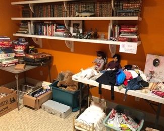 books, toys, games and american girl dolls and clothing