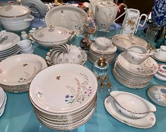 This set of china is very rare- each piece is handmade so you will get the slightest difference in thickness, etc. Pieces vary due to breakage in shipping Schirnding manufacturer