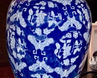 Blue and White Oriental Urn