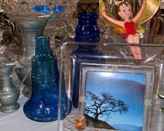 Antique Tinker Bell Christmas Tree Topper, Glass picture frame