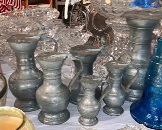 Pewter tankard set