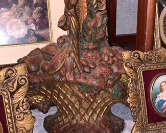 Cast Iron door stop basket