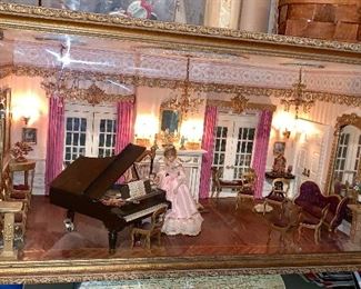 Extremely beautiful Diorama room, all furnished. Enclosed in wood and glass; chandeliers light up. It has an outdoor patio as well.