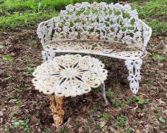 Lots of Plantation furniture in white cast iron