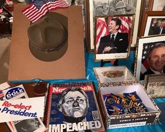 Campaign Hat from WW1 perfect condition-medals and patches