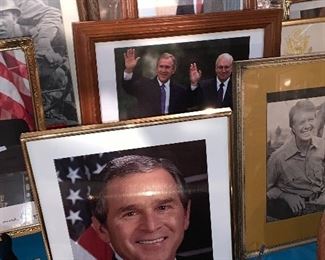 Political pictures-signed and framed