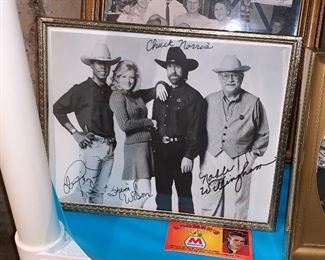 Most autographed and in frames. Ones not signed are copies