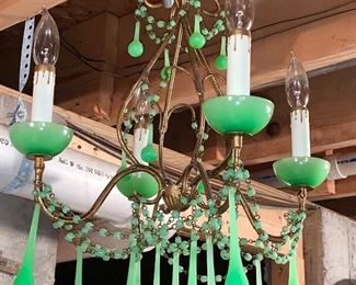 Absolutely beautiful, vintage Jadite Chandelier