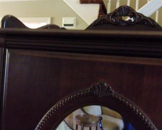 Young America furniture is proudly Made in the U.S.A. by acclaimed furniture maker Stanley Furniture. Stunning pieces including wardrobe with mirror and two drawers, 6 drawer dresser with mirror, night stand,  and full size bed headboard and footboard.....beautiful beaded accent.