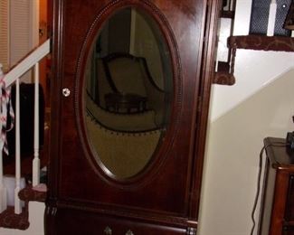 Young America furniture is proudly Made in the U.S.A. by acclaimed furniture maker Stanley Furniture. Stunning pieces including wardrobe with mirror and two drawers, 6 drawer dresser with mirror, night stand,  and full size bed headboard and footboard.....beautiful beaded accent.