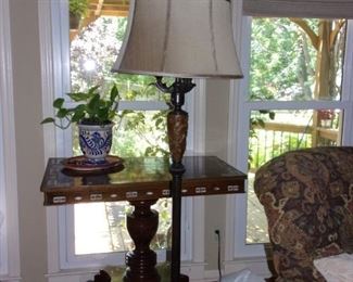 Wood inlay table from Peru.