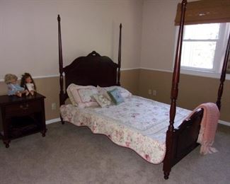 Young America furniture is proudly Made in the U.S.A. by acclaimed furniture maker Stanley Furniture. Stunning pieces including wardrobe with mirror and two drawers, 6 drawer dresser with mirror, night stand,  and full size bed headboard and footboard.....beautiful beaded accent.