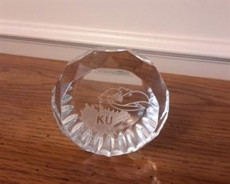 Waterford "KU" paperweight.