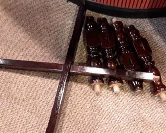 Leather top table from Peru.