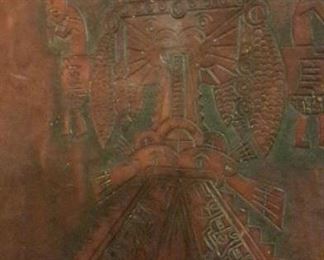 Leather top table from Peru.