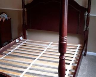 Young America furniture is proudly Made in the U.S.A. by acclaimed furniture maker Stanley Furniture. Stunning pieces including wardrobe with mirror and two drawers, 6 drawer dresser with mirror, night stand,  and full size bed headboard and footboard.....beautiful beaded accent.