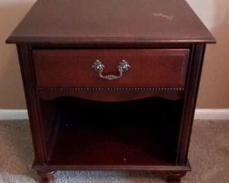 Young America furniture is proudly Made in the U.S.A. by acclaimed furniture maker Stanley Furniture. Stunning pieces including wardrobe with mirror and two drawers, 6 drawer dresser with mirror, night stand,  and full size bed headboard and footboard.....beautiful beaded accent.