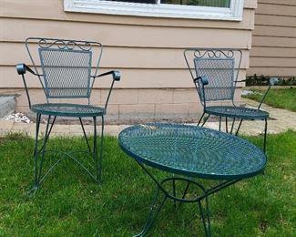 Metal table & chairs