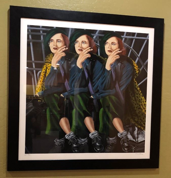 Large Pop Art Alexi Allens Serigraph -Waiting X 3 - Signed & Numbered Artist's Proof 24/50