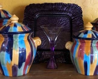 Vintage Pottery Canister Set 4-pc Tabletops Lifestyle Madrid