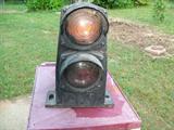 1930 General Railway Co. signal light. One of 2 with all 4 lenses intact. (2 clear, one amber, one red)