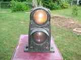 1930 General Railway Co. signal light. One of 2 with all 4 lenses intact. (2 clear, one amber, one red)