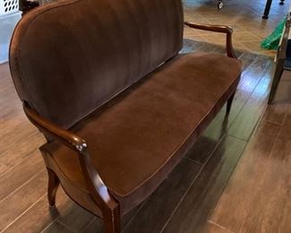 Brown velvet vintage sitting couch