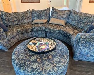 Beautiful upholstered sofa 46x53x70x54x46 with Ottoman 42 