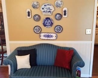 Vintage camel back love seat