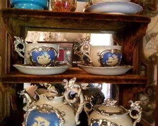 Beautiful vintage jasperware wedgewood style tea coffee set