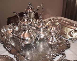 Ornate Silver Plate Tea Set
