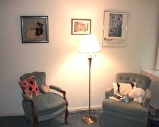 Occasional Chairs and Floor Lamp with Art
