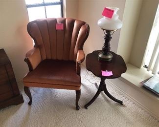 Nice vintage chair with mahogany side table